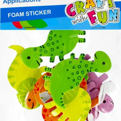 Naklejki z Pianki Dino 10szt. /Craft With Fun