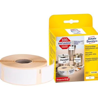 Etykieta Poliestrowa Heavy Duty do Dymo LabelWriter 19 x 64mm 450 szt. A1933085/ Avery
