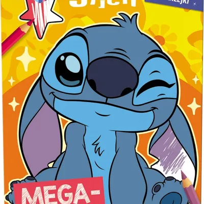 Mega Kolorowanka 238x330 Disney Stitch + Brokatowe Naklejki /Ameet