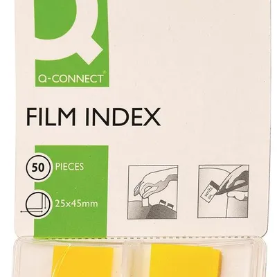 Zakładki Indeksujące Q-Connect PP 254X437mm 50 Kart. Żółte