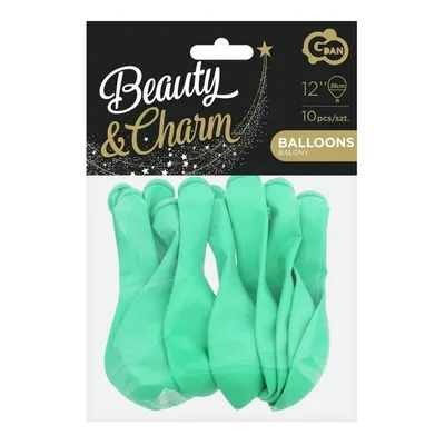 Balony Beauty&Charm, pastelowe miętowe 12"/ 10 szt. /GoDan