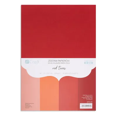 Zestaw Papierów 220G - Red Tones A4 20 Ark. /DpCraft