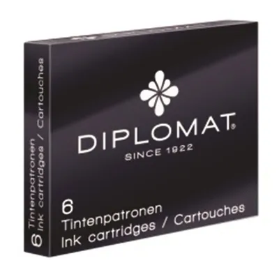 Naboje Do Piór Diplomat 6Szt. Czarne