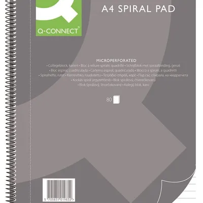 Kołonotatnik Q-Connect A4 W Linię 80 Kart. 70Gsm Perforacja