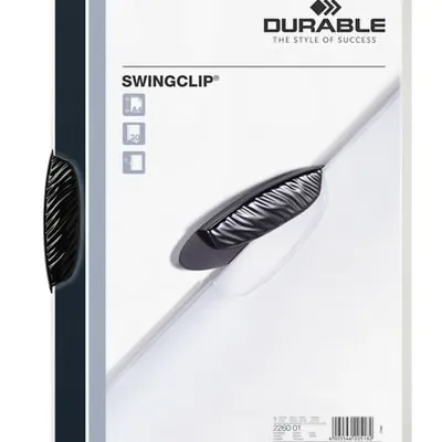 Skoroszyt Zaciskowy A4 PP Swingclip 30 Kartek Czarny /Durable 226001