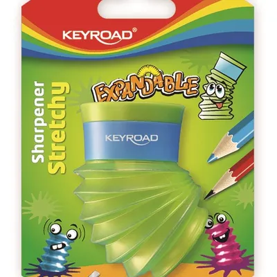 Temperówka Keyroad Stretch Expandable Plastikowa Podwójna Blister Mix Kolorów