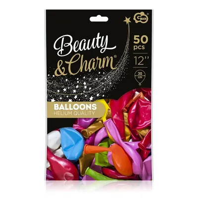 Balony Beauty&Charm, metaliki mix 12"/ 50 szt. /GoDan