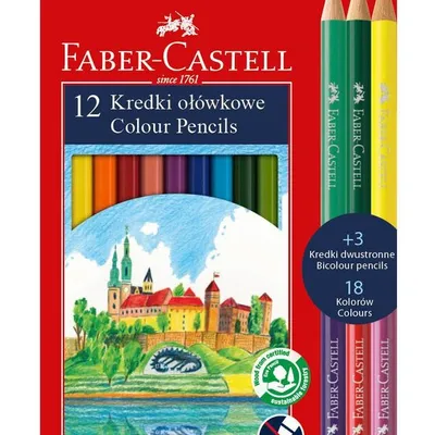 Kredki Ołówkowe Zamek Edycja Limitowana Wawel 12 Kol.+3 Kredki Dwustronne Faber-Castell