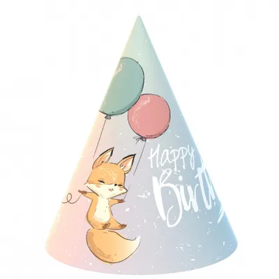 Czapeczki papierowe Kolekcja Happy Birthday - lisek, 6 szt. /GoDan