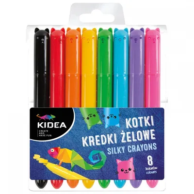 Kredki Żelowe w Sztyfcie 8kol Kotki /Kidea