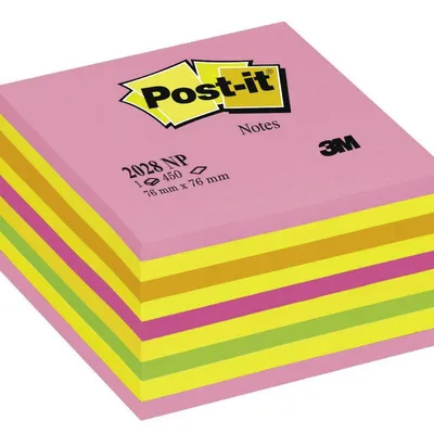 Bloczek Samoprzylepny 76x76 450k 2028-NP Cukierkowy Różowo-Żółty /Post-it