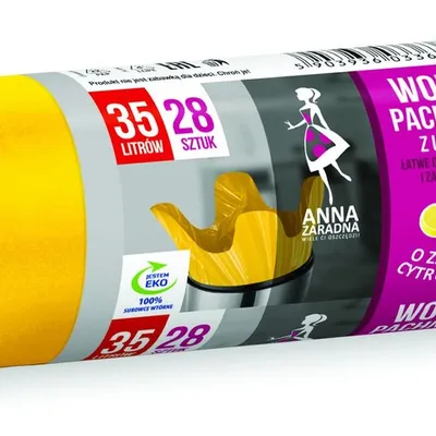 Worki na śmieci z uszami ANNA ZARADNA zapach cytrusów 35 l 28 szt. żółty
