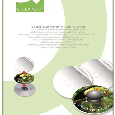 Etykiety Na Płyty Cd/Dvd Q-Connect Średnica 117mm Okrągłe Białe