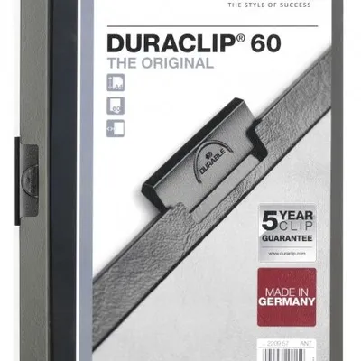Skoroszyt z Klipem A4 PVC Duraclip 60 Kartek Antracytowy /Durable 220957
