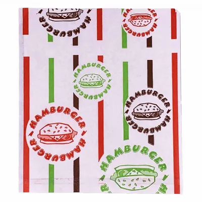 Torebka Papierowa Foliowana Hamburger Mała Nadruk A'200
