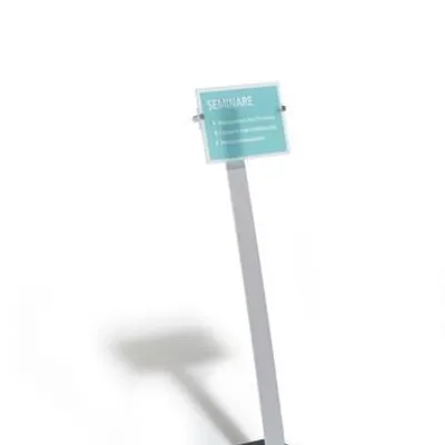 Tablica Informacyjna Crystal Sign Stand A4 Srebrna /Durable 481823