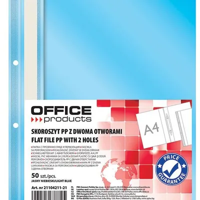Skoroszyt Office Products PP A4 2 Otwory 100/170 mikr. Wpinany Jasnoniebieski