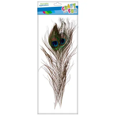 Ozdoba dekoracyjna piórka 32CM 1 szt. Paw /Craft With Fun 463631