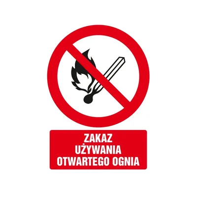 Znak TDC Zakaz Używania Otwartego Ognia /TDC