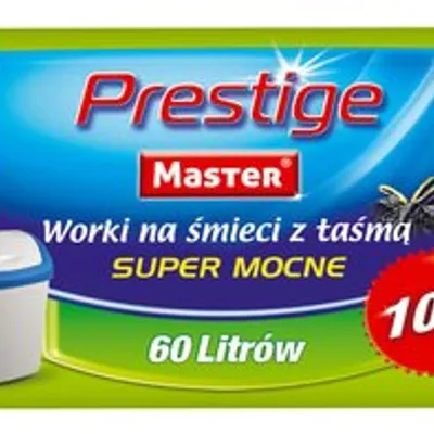 Worki Na Śmieci LDPE 60L A'10 Niebieskie z Taśmą Mocne Prestige /Master