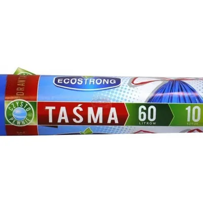 Worki Na Śmieci LDPE 60L A'10 Niebieskie z Taśmą Ecostrong /Sipeko