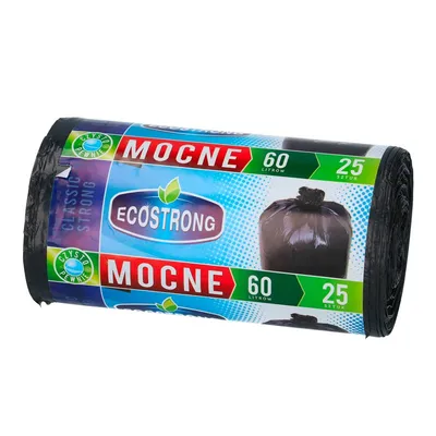 Worki Na Śmieci LDPE 60L A'25 Czarne Ecostrong /Sipeko