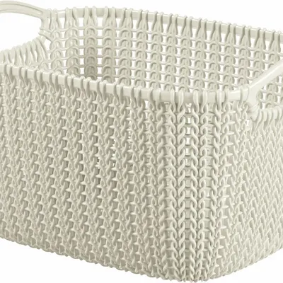 Koszyk Prostokątny Knit S Kremowy / Curver 226391