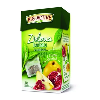 Herbata Big Active Zielona Z Pigwą I Granatem 20 Torebek