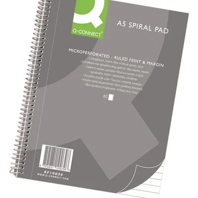 Kołonotatnik Q-Connect A5 W Linię 80 Kart. 70Gsm Perforacja