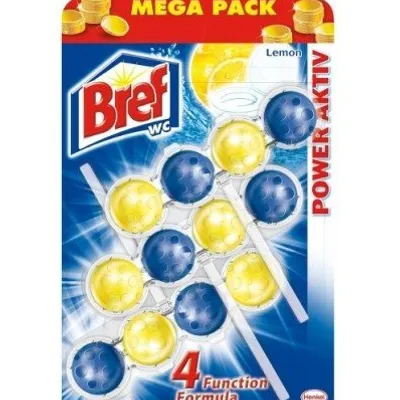 Bref WC Power Aktiv Koszyk 3 x 4 Kulki Cytryna