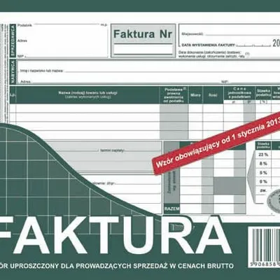 Faktura Brutto A5 Oryg.+1k Poziom 123-3E /MiP