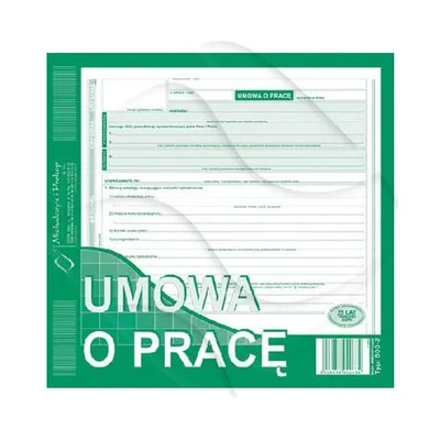 Umowa o Pracę 2/3 A4 Oryg.+1k 500-2N (nowa) /MiP