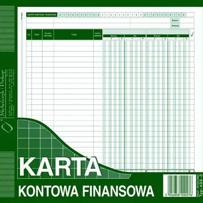 Karta Kontowa Finansowa 2/3 A4 2-kolumny Offset 433-2 /MiP