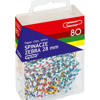 Spinacz R-28 GRAND zebra 80 szt. T4