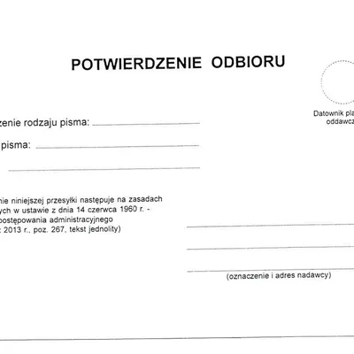 Zwrotne Potwierdzenie Odbioru 2 Taśmy KPA A'100 Wg Wzoru Poczty Polskiej /Goblin