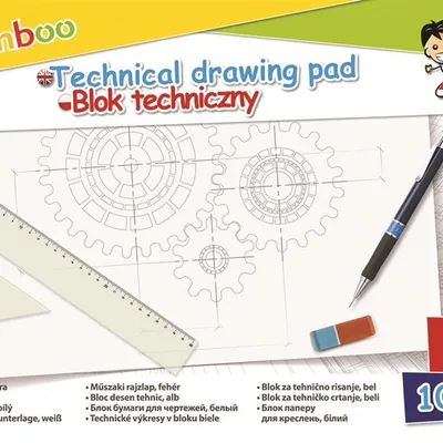 Blok Techniczny Gimboo A4 10 Kart. 150Gsm Biały