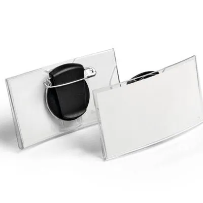 Identyfikator Akrylowy Wypukły z Kombi-klipem 40x75mm 25szt. Przezroczysty /Durable 812419