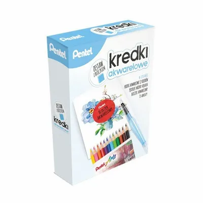 Kredki Akwarelowe A'12 Zestaw z Bloczkiem i Pędzlem / Pentel