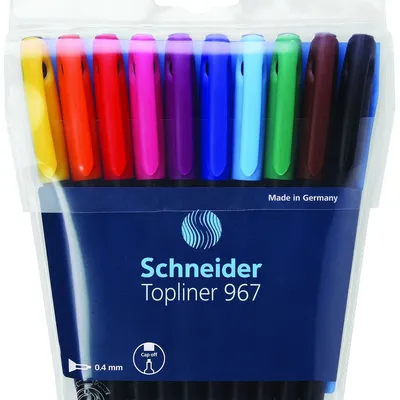Zestaw Cienkopisów Schneider Topliner 967 04 mm 10 Szt. Miks Kolorów