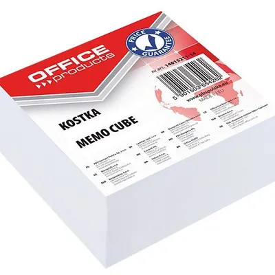Kostka Office Products Klejona 85X85X40mm Biała