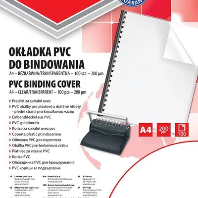 Okładki Do Bindowania Office Products PVC A4 200 mikr. 100Szt. Transparentne