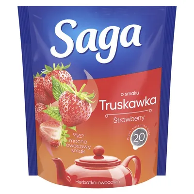 Herbata Saga Truskawkowa 20 Torebek