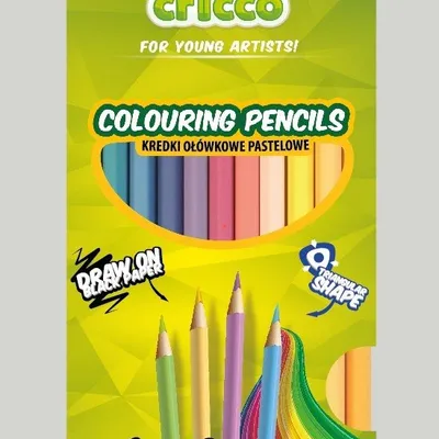 Kredki Ołówkowe 12 Kol. Trójkątne Pastelowe / Cricco