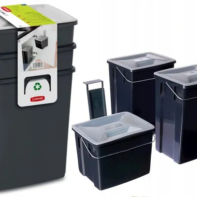 Zestaw Pojemników na odpady BIOBOX ( 2x10L,6L,pokrywki ) / Curver 245948