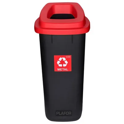 Kosz na Śmieci SORT BIN 90L Czerwony Metal/ Plafor