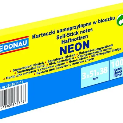 Bloczek Samoprzylepny 51x38 3szt. Żółty Neon /Office Products