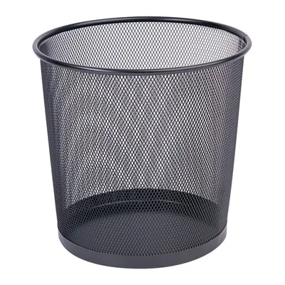 Kosz Okrągły Metalowy 12L Siatka Czarny / Q-Connect-tres