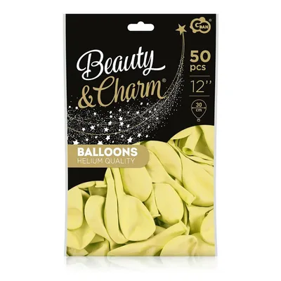 Balony Beauty&Charm, makaronowe waniliowe 12"/ 50 szt. /GoDan