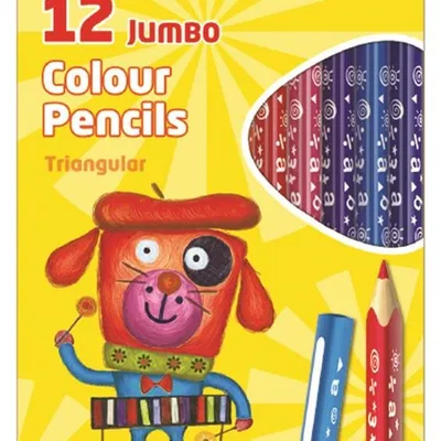Kredki Ołówkowe Keyroad Jumbo Trójkątne 12Szt. Mix Kolorów