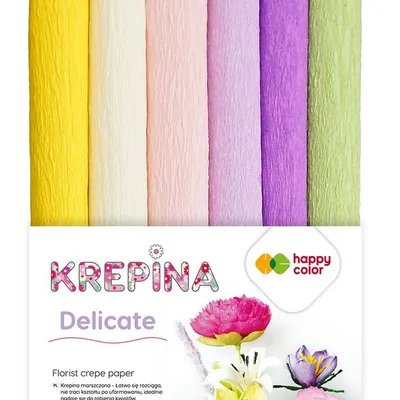 Bibuła Krepina Mini 6kol 250x1000mm Delicate /Happy Color